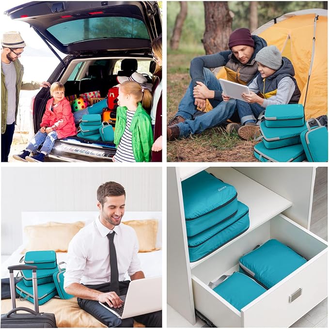 Gonex Compression Packing Cubes, 4-Piece Expandable Travel Organizers | Double-Zip Compression, Space-Saving Design, Ripstop Fabric, Carry-On & Backpack Friendly, Family & Business Travel - Image 9