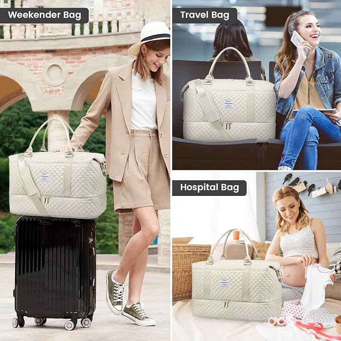 LOVEVOOK Travel Duffle Bag,Weekender Bags for Women with Shoe Compartment,Carry on Overnight Bag with Toiletry Bag,Gym Duffel Bag with Wet Pocket, Hospital Bags for Labor and Delivery - Image 6