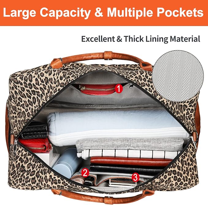 IBFUN Weekender Bags for Women, 21" Weekender Travel Bag, Travel Duffle Bag with Shoe Compartment Carry on Overnight Duffel Bag for Weekend Travel Business Trip, 3PCS - Image 7