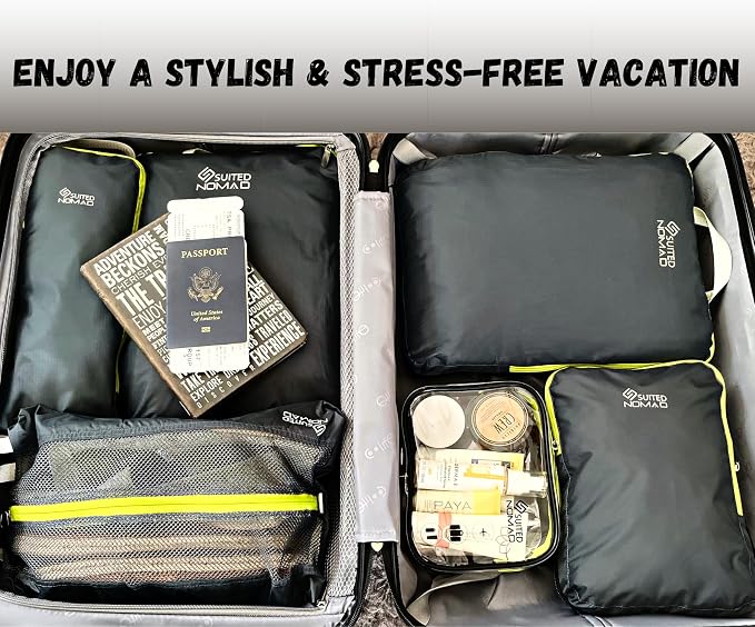 SUITEDNOMAD Ultralight Compression Packing Cubes Set, Suitcase and Backpack Travel Organizer Bags - Image 6
