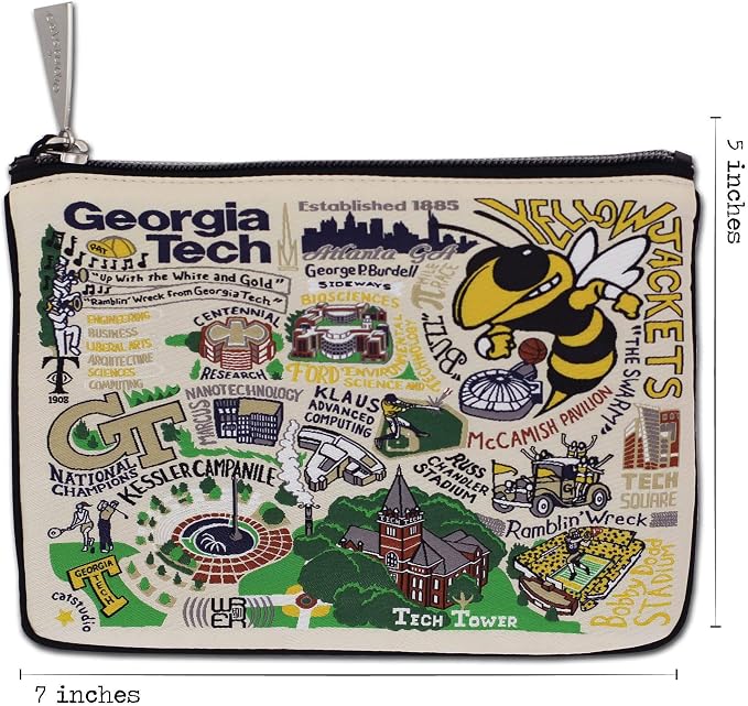 catstudio Georgia Tech Collegiate Zipper Pouch Purse | Holds Your Phone, Coins, Pencils, Makeup, Dog Treats, & Tech Tools - Image 6