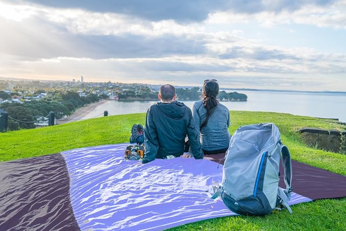 WEKAPO Beach Blanket Sandproof Waterproof, Extra Large Beach Mat, Oversized & Compact Sand Free, Quick Drying Beach Essentials for Vacation, Cruise, Picnic & Camping with Stakes - Image 9