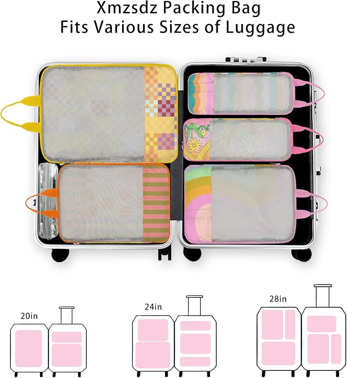 7 Pcs Compression Packing Cubes for Travel Luggage, Lightweight Suitcase Organizer Bags Set, Compression Packaging Cube for Travel Essentials, Packing Cubes for Carry on Suitcase - Image 7