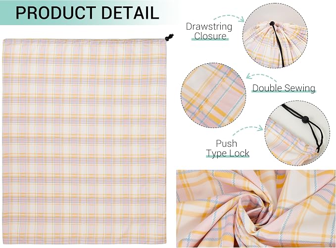 ZPECC Bulk Travel Laundry Bag,Extra Large Heavy Duty Laundry Bags 24 Pack,Washable Dirty Clothes Organizer for Commercial College Dorm Hotel Camping and Home Storage 30x40(Pink Checkered) - Image 7