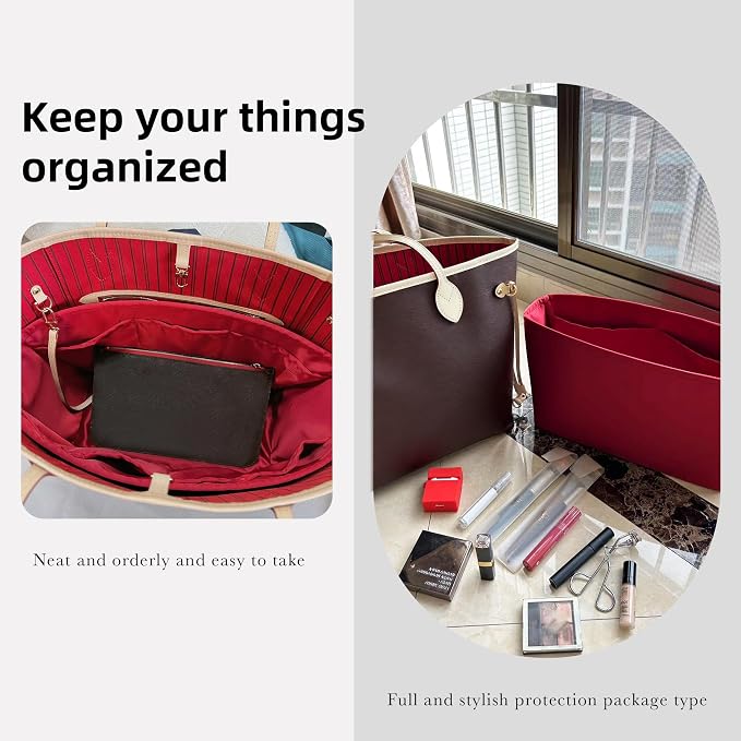DGAZ Purse Organizer Insert Fits LV Neverfull Mini/PM/MM/GM Bags,Silk Bag Organizer,Luxury Handbag & Tote Shaper(PM) - Image 8