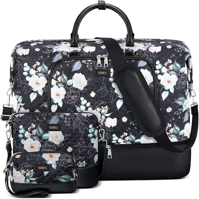 Travel Weekender Bag for Women, 21" Overnight Bag with Shoe Compartment 50L Large Travel Duffel Bag Carry On Tote for Weekend, Overnight, Business Trips, Water Resistant - Image 7