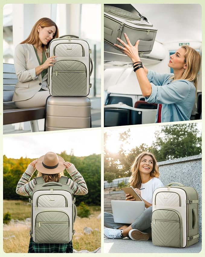 LOVEVOOK Travel Backpack Carry on Flight Approved 50L,Waterproof TSA Travel Essentials Personal Item Backpack for Women Men,Large Carry on Luggage Suitcase Travel Bag for Airplane with 3 Packing Cubes - Image 7