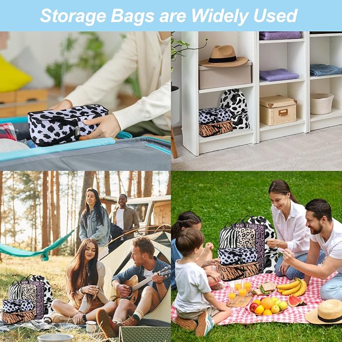 Travel Animal Skin Print Compression Packing Cubes Set | Lightweight, Tear-Resistant, Slim-Fold Packing Organizers, Travel Essential Bag for Clothes, Shoes, Cosmetics & Toiletries - Image 8