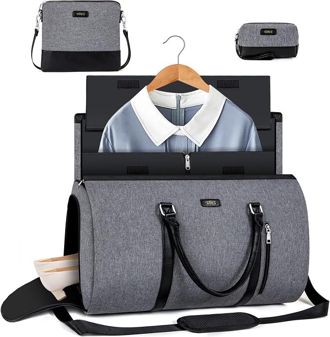 Convertible 2-in-1 Garment Bags for Travel, Carry On Garment Duffle Bag With Shoe Compartment Large Weekender Bag for Women Men Hanging Suitcase Suit Travel Duffel Overnight Bags 4pcs Set - Image 8