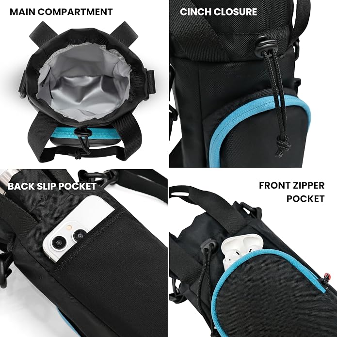Sherpani Izzie, Water Bottle Crossbody, 32oz Bottle Carrier Bag | Bottle Holder Sling with Phone Pocket, Cross Body Drink Carrier Men Women, RFID Protection for Hiking Camping, Travel Gift - Image 7