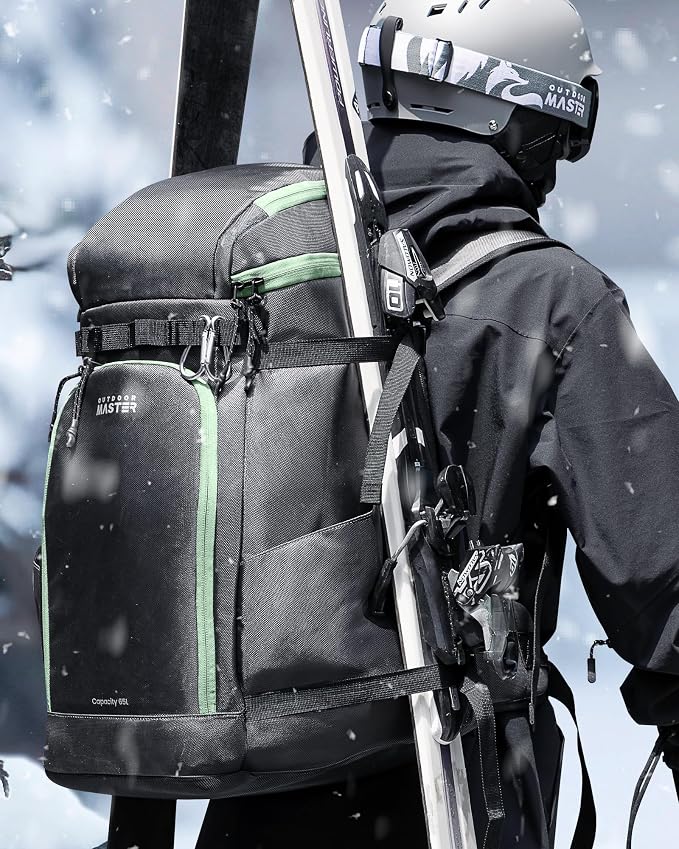 OutdoorMaster Ski Boot Bag, Snowboard Boots Travel Backpack for Helmet, Ski Shoes, Goggles, Gloves and Accessories, Waterproof Exterior & Bottom - Image 7