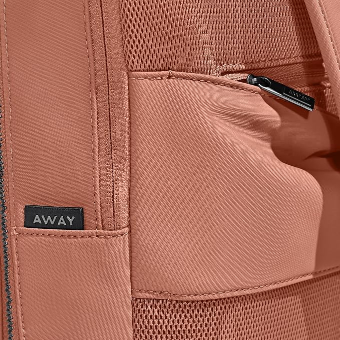 Away The Everywhere Zip Backpack - Personal Item Airline Approved Backpack with 16” Padded Laptop Sleeve, Water Bottle Pocket, Interior and Exterior Pockets - Fits Up to 16-Inch Laptops - Clay Pink - Image 7