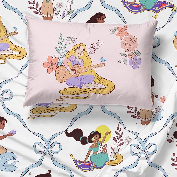 Jay Franco Disney Princess 3 Piece Twin Sheet Set (Official Disney) | Kids Bedding, Super Soft Brushed Microfiber, Deep Pocket, Machine Washable, Breathable - Cinderella, Belle, Ariel, Tiana - Image 7