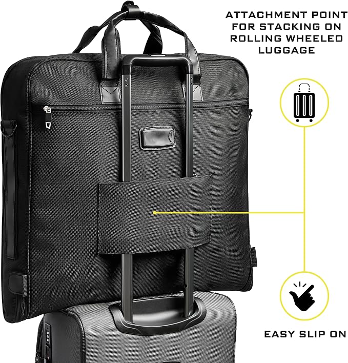 ZEGUR Premium Suit Garment Bag Carry On - Hangs 4 Suits - Travel & Business with Shoulder Strap and Laptop Compartment - Image 9
