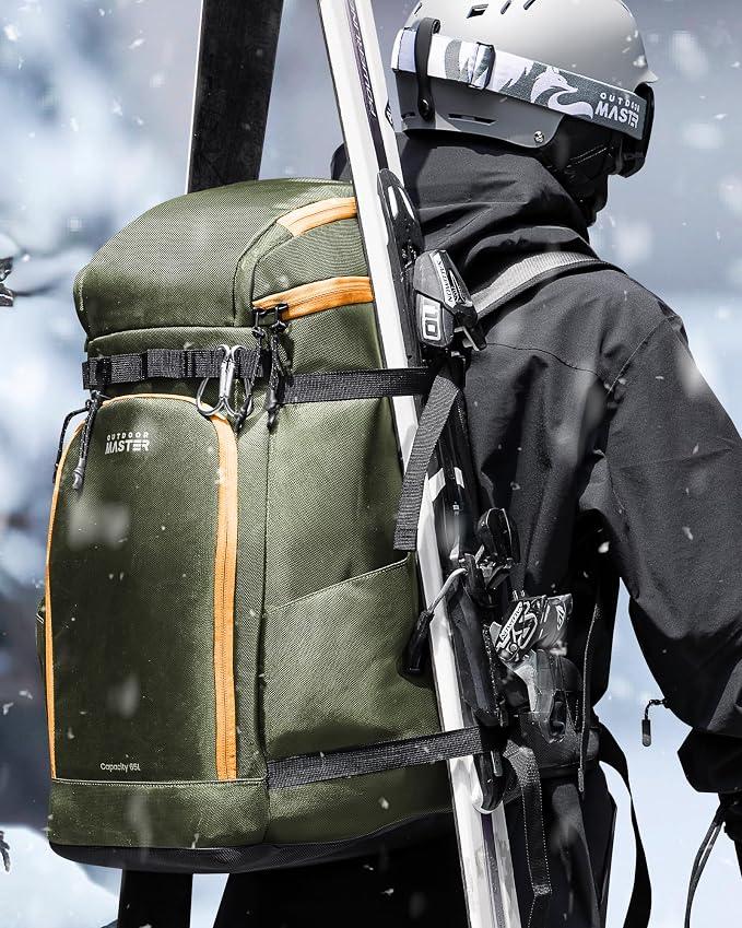OutdoorMaster Ski Boot Bag, Snowboard Boots Travel Backpack for Helmet, Ski Shoes, Goggles, Gloves and Accessories, Waterproof Exterior & Bottom - Image 8