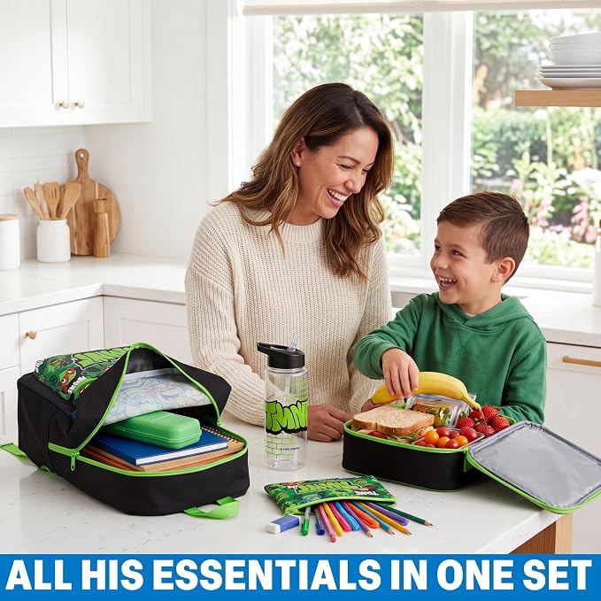 Get Trend Teenage Mutant Ninja Turtles Boys Backpack Set 4 Pc with Insulated Lunch Bag, Pencil Case & BPA Free Water Bottle for School, Gifts for Boys (Multi TMNT) - Image 6