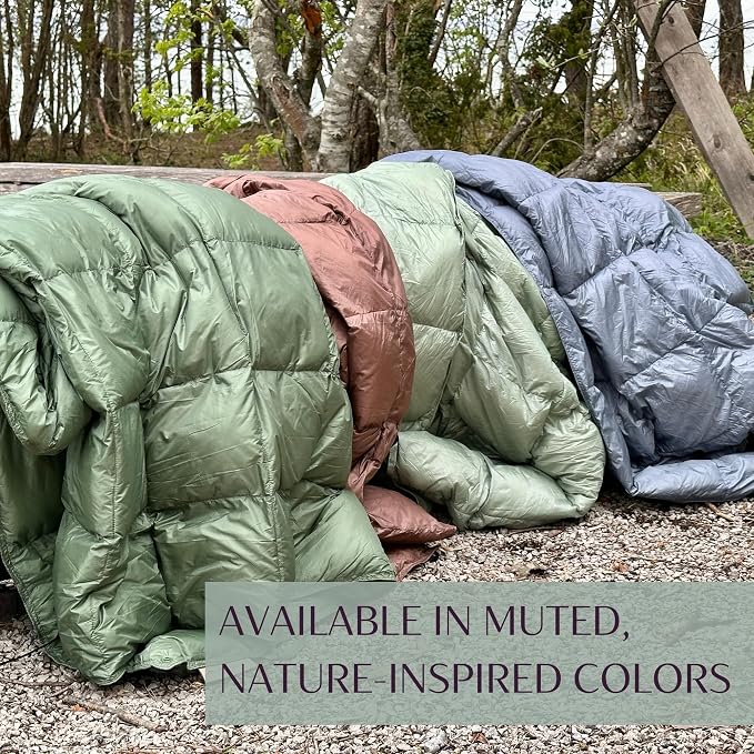 Down Camping Blanket with Footbox – Lightweight, Packable, Water Resistant Backpacking Quilt & Warm Puffy Compact Outdoor Throw – 52x77 with Stuff Sack for Stadium, Hiking & Travel - Image 9