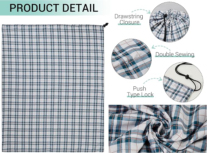 ZPECC Bulk Travel Laundry Bag,Extra Large Heavy Duty Laundry Bags 24 Pack,Washable Dirty Clothes Organizer for Commercial College Dorm Hotel Camping and Home Storage 30x40(Checkered) - Image 7