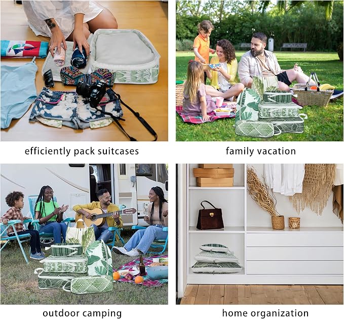 6 Pcs Compression Packing Cubes, Packing Cubes for Travel, Waterproof Luggage Organizer Bags Set, Cute Packaging Cubes for Women Kids Backpack Carry-Ons - Image 7