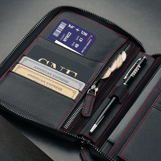 TORRO Travel Wallet – Genuine Leather Travel Organiser with Passport Holder and Detachable Cardholder - Image 6