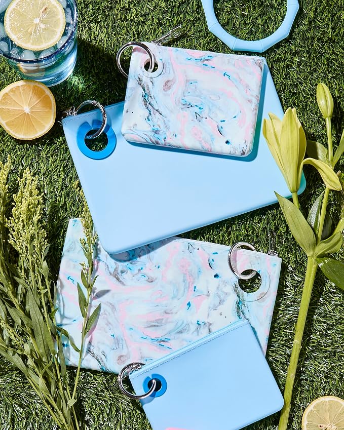 Oventure Large Silicone Pouch - Pastel Marble | Waterproof Zipper Bag & Holiday Gift for Women, Makeup & Travel - Image 3