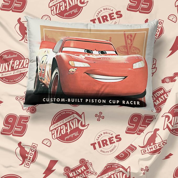 Jay Franco Kids Sheet Set with Fitted, Flat Sheets & Pillow Cover - Ultra-Soft Bedding with Pillowcase for Room Decor, Multi - Cars, 3 Piece Twin - Image 7