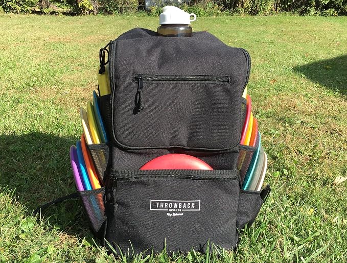 Throwback Sports Insulated Disc Golf Backpack with Cooler for 16+ Frisbees, Water Bottle Holder, Padded Straps, Quick-Access Pockets - Durable Disc Golf Bag for All-Day Comfort - Image 8