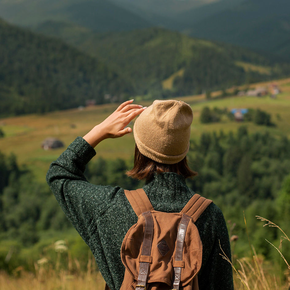 Blue-teal Pinterest pin with text "Walk Your Own Path, Protect What Truly Matters" - BBPOW mindful travel blog post about travel hygiene and family travel essentials