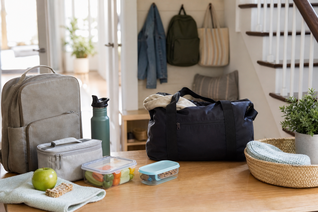 Unbranded repeatable routine scene featuring practical family journey routines