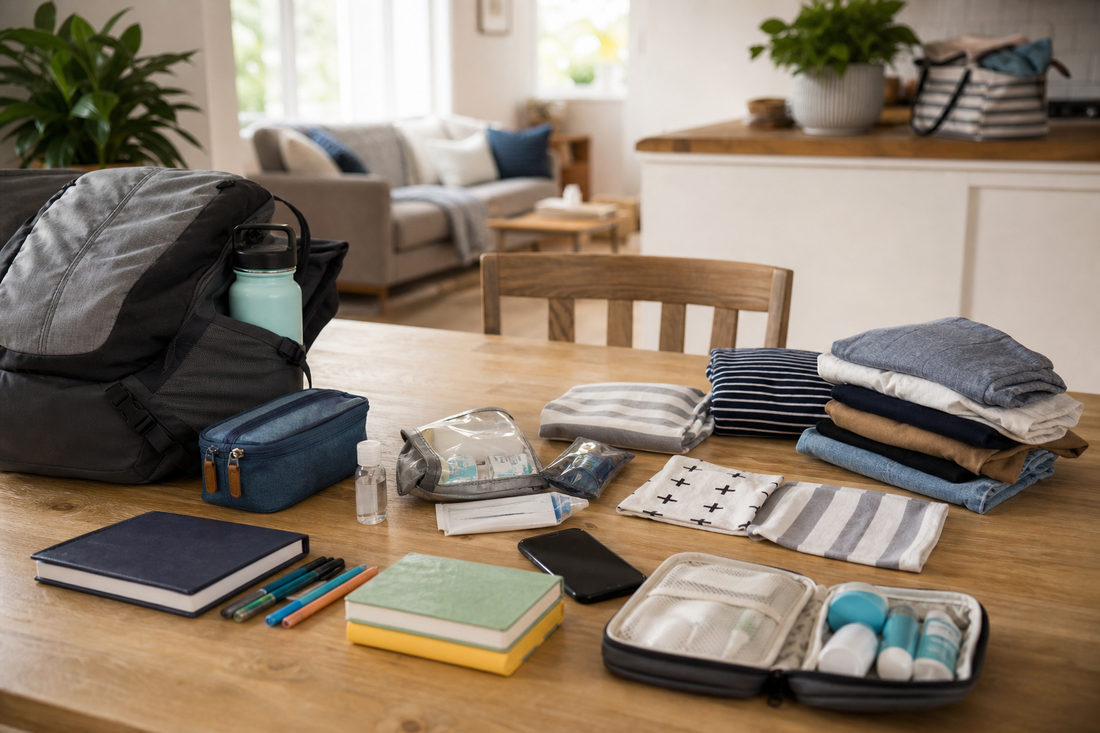 Unbranded practical sequence scene featuring practical family journey routines