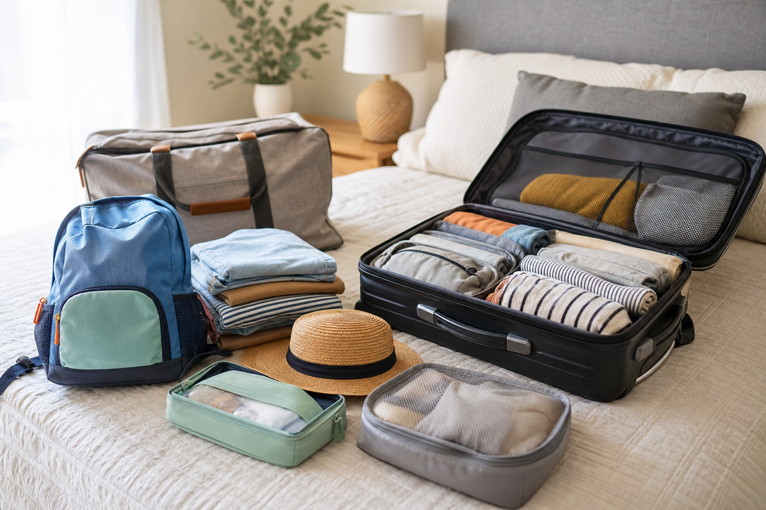 Unbranded practical sequence scene featuring practical family travel