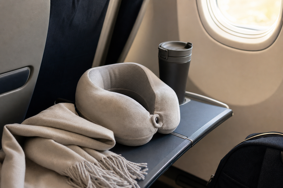 Unbranded practical sequence scene featuring practical travel comfort