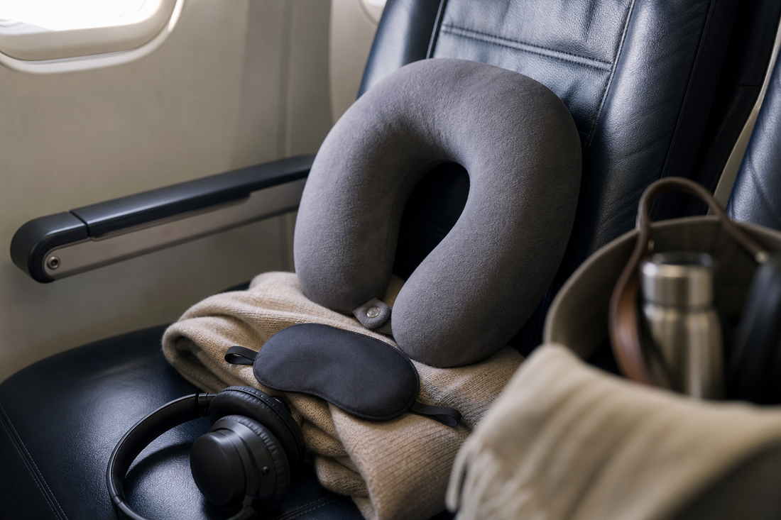 Unbranded practical sequence scene featuring practical travel comfort