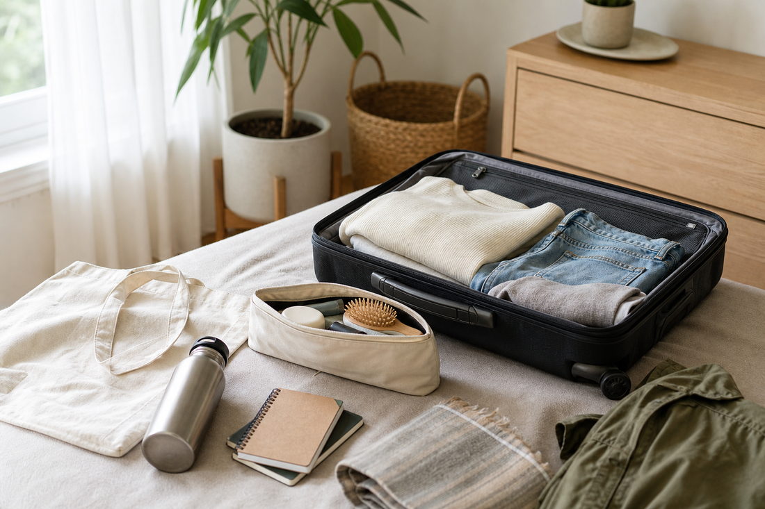 Unbranded orderly inspection setup featuring everyday preparation for outings and future trips