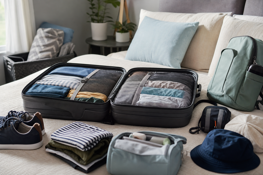 Unbranded close editorial detail featuring practical family travel