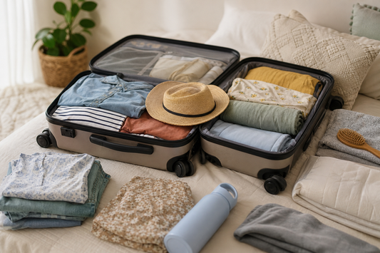 Unbranded close editorial detail featuring practical family travel