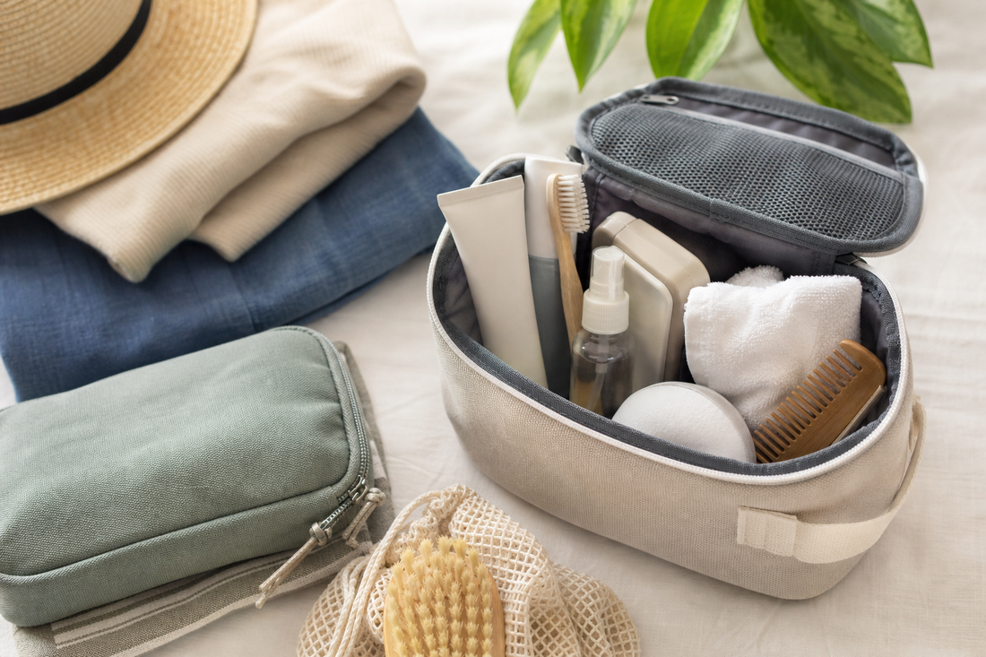 Unbranded close editorial detail featuring practical travel hygiene
