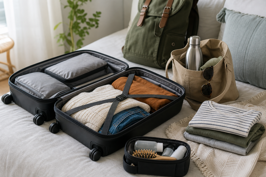Unbranded organized spatial layout featuring everyday preparation for outings and future trips