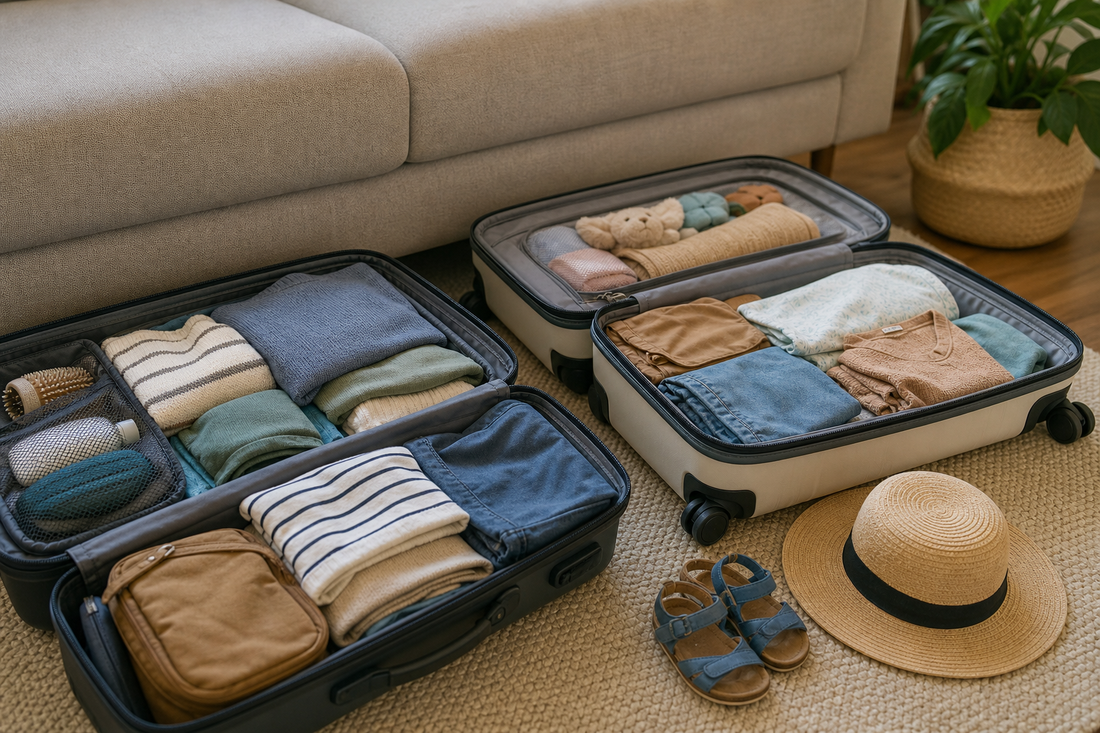 Unbranded close editorial detail featuring practical family travel