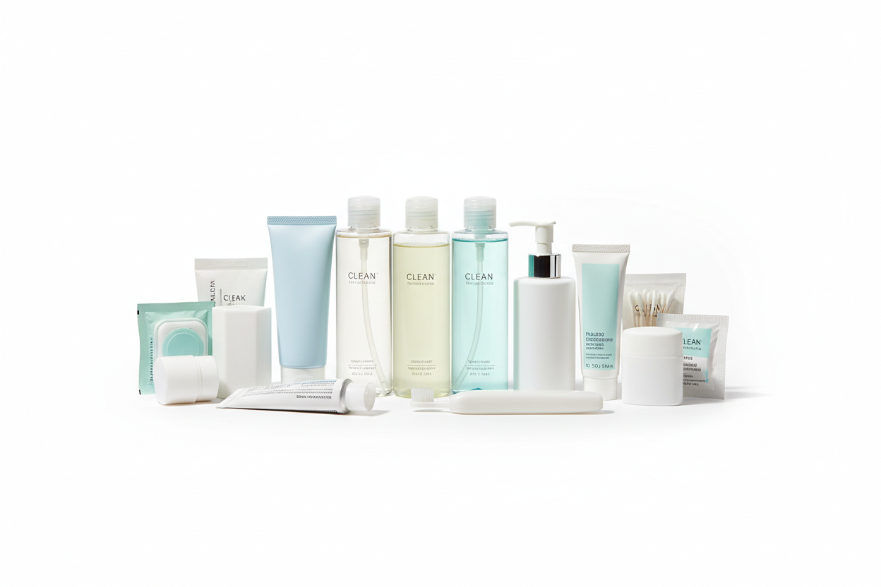 Travel-sized personal hygiene essentials and TSA-approved toiletries for family trips, business travel and vacations