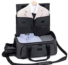 Vessgra Garment Bags for Travel 58L Garment Bags Duffle Bag for Travel Convertible Carry On Garment Duffle Bag 4 in 1 Foldable Suit Bag with Shoes Compartment for Men Women Weekender，Dark Grey - Image 6