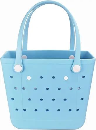 Rubber Beach Bag for Women, Waterproof Travel Tote Bags for Beach | Waterproof Sand-proof Tote Bags with Zipper Pocket, Durable Lightweigh Tote Bag for Outdoor by Unknown