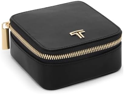 TUMI - Belden Jewelry Case - Women's Premium Leather Travel Accessories Organizer - For Earrings, Rings, Bracelets - Black with Light Gold Hardware by Unknown