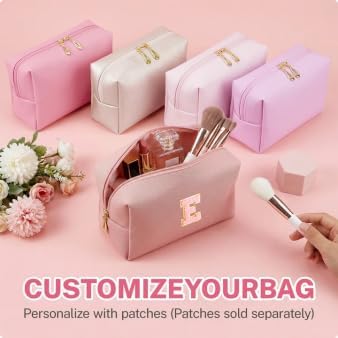 15 Pcs Pink Makeup Bag Bulk PU Cosmetic Pouches Preppy Waterproof Travel Toiletry Bags Aesthetic Storage Organizer Bags Party/Birthday Gift Favors for Teen Girls Women(Pink Series) - Image 4