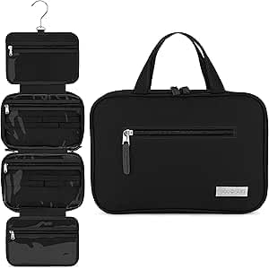 Eco Sun Hanging Travel Toiletry Bag — Designed in Hawaii — Water-resistant Travel Organizer for Bathroom Accessories (Black) by EcoSun