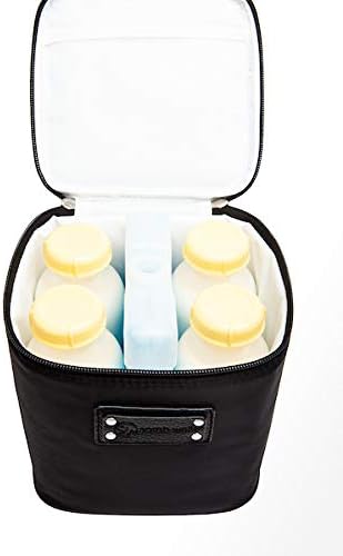 Sarah Wells Cold Gold Breastmilk Cooler Bag with Safety Tested Ice Pack – Insulated Milk Storage for Work, Travel & Daycare – Fits Bottles & Pump Parts – Durable, Washable (Black) | Fully-Lined Insulated Interior, Fits 4-6 Bottles, Zippered Lid, Great ... - Image 5