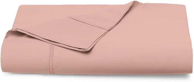 Pizuna Pure 100% Cotton Flat Sheets Only King Misty Rose (1 PC), Luxurious 400 Thread Count Long Staple Cotton Sateen with 4" Hem (Combed King Flat Sheet Only Cotton) by Pizuna