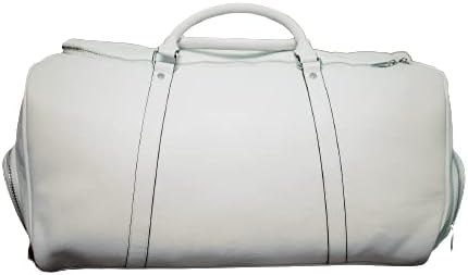 Sole Premise Leather Sneaker Bag Duffle Travel Shoe Bag (White) by SolePremise