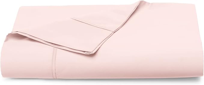 Pizuna Pure 100% Cotton Flat Sheets Only Twin XL Light Pink (1 PC), Luxurious 400 Thread Count Long Staple Cotton Sateen with 4" Hem (Combed Twin XL Flat Sheet Only Cotton) by Pizuna