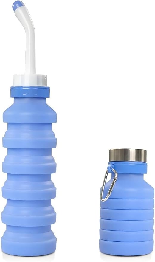 Portable Travel Bidet Collapsible,Collapsible & Expandable for Discreet Portability ,550 ml Capacity,Suitable for Postnatal Care and Personal Hygiene Cleaning,Suitable for Men and Women(Blue)